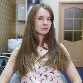 женщина до стрижки