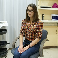 женщина до стрижки