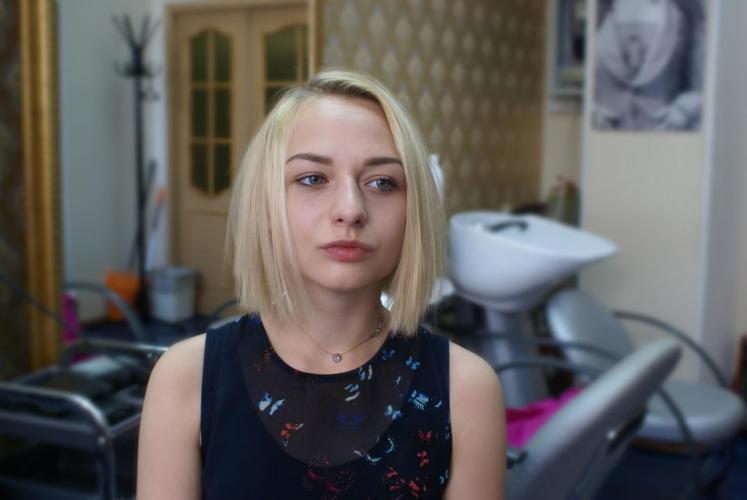 женщина до стрижки